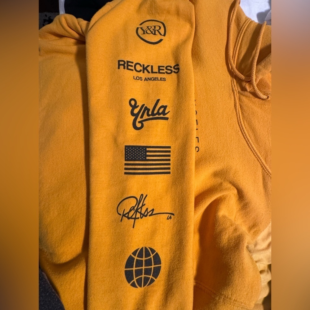 Young & Reckless Men’s Yellow Hoodie - Picture 5 of 6
